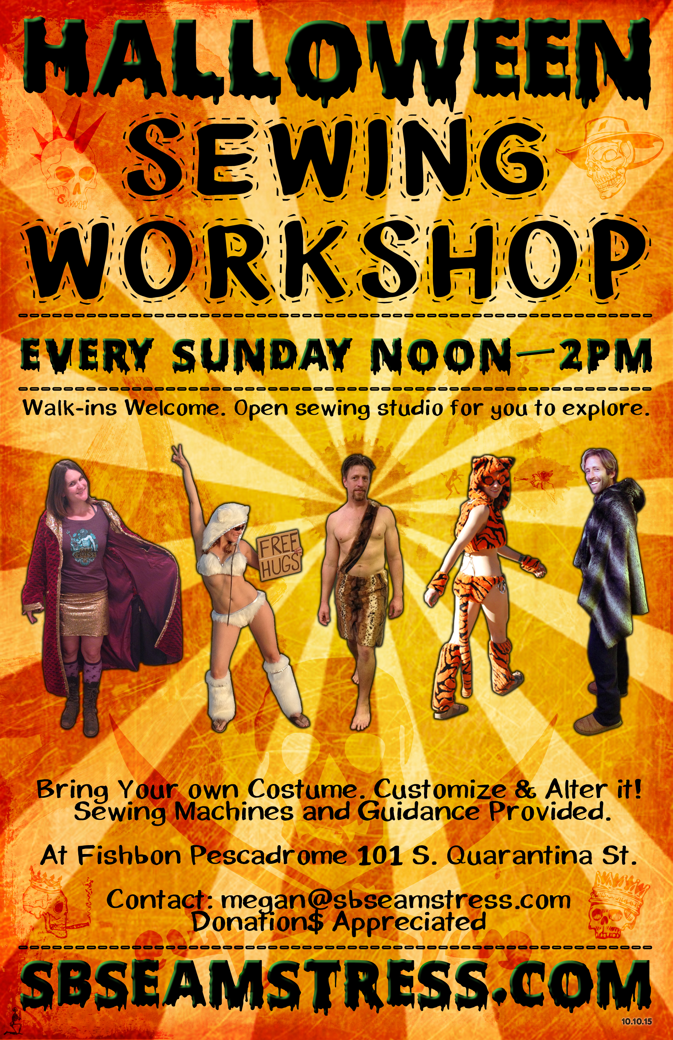 Sewing Workshop – Pins & Needles – Halloween Flyer Sewing Workshop - Pins & Needles - Halloween Flyer