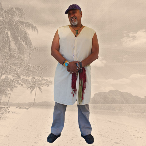 Ron Glover Ron Glover wearing a dress shirt designed for a wedding in Hawaii